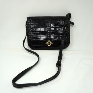 Banana Republic Croc Embossed Leather Crossbody Bag